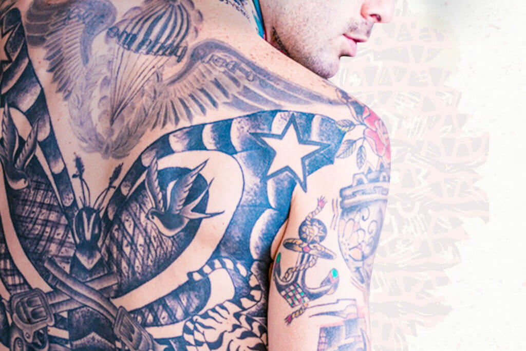 Concept of heavily tattooed