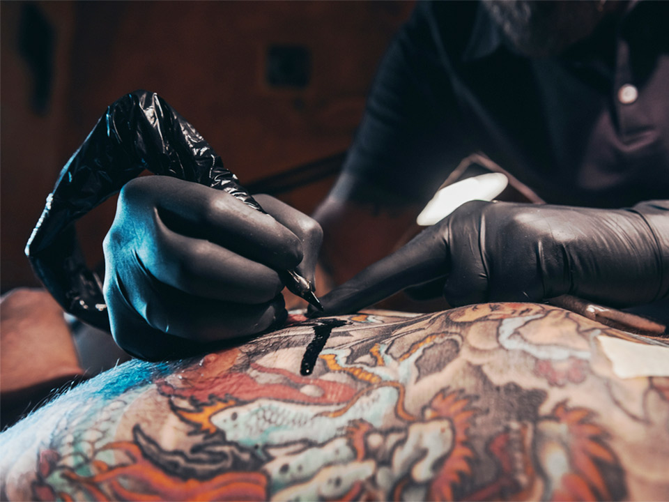 Excess tattoo ink