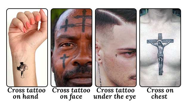 Cross tattoo placement & their meaning