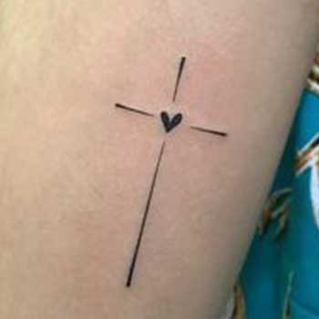 Cross with heart