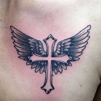 Cross with wings