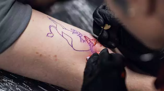 Japanese stick and poke tattoos