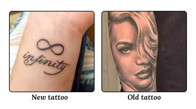 Aloe Vera New tattoo vs old tattoo