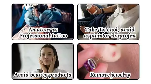 Preparing before tattoo removal session