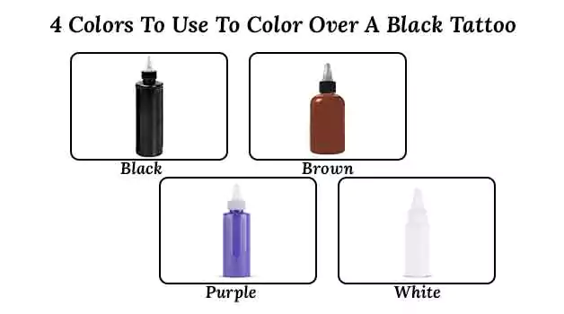 4 Colors to use to color over a black tattoo