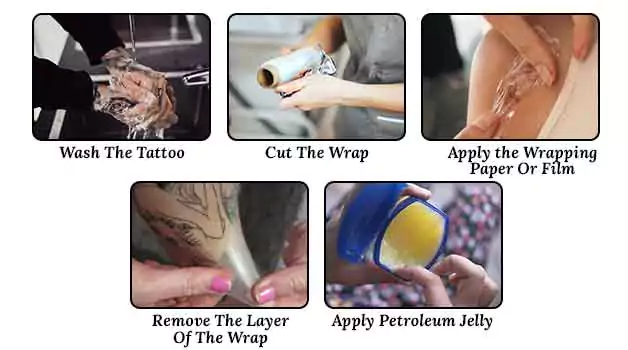 Applying a waterproof tattoo wrap