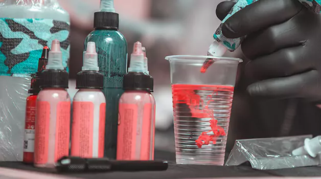 Colored tattoo ink material