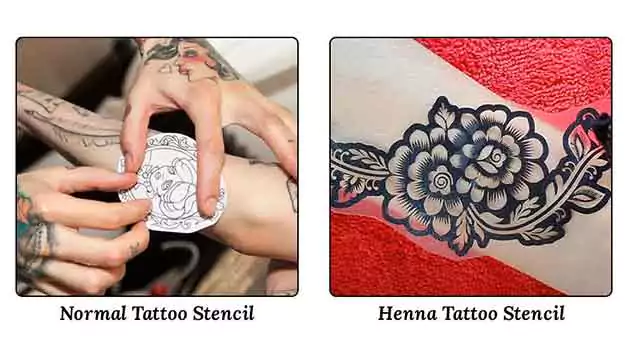 Difference between a normal tattoo stencil & a henna tattoo stencil