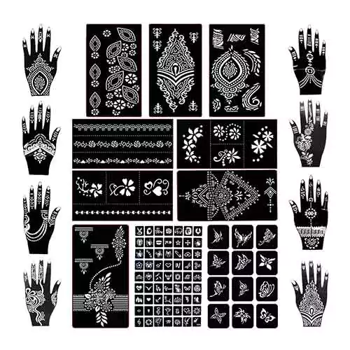 Koogel 18 sheets henna tattoo stencil Kit