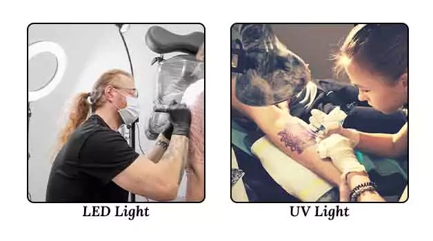 Lights tattoo artists use for tattooing