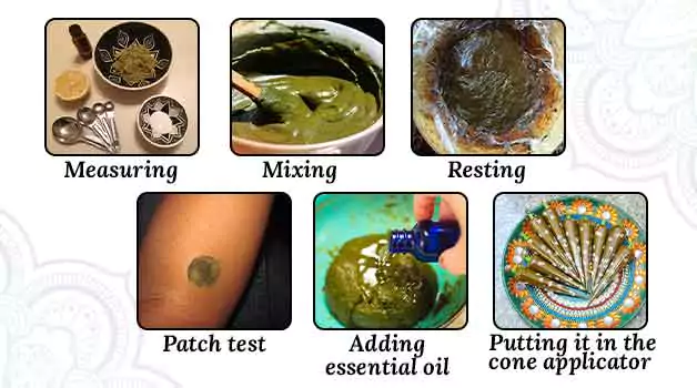 Making henna paste from henna powder