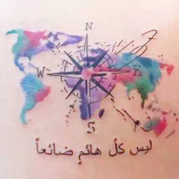 Not all who wander are lost on a map tattoo
