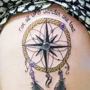 Not all who wander are lost with a paired of dream catcher tattoo