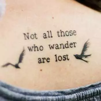 Not all who wander are lost with bird tattoo