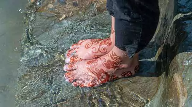 Water and henna tattoo