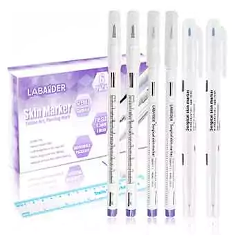 Best-for-eyebrow-lips-skin-labaider-6pcs-professional-surgical-tip-skin-marker-pen