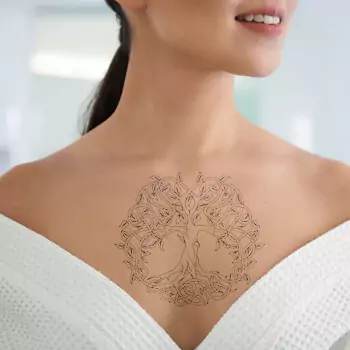 Celtic willow tree tattoo chest