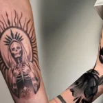 Fresh vs healed black tattoo