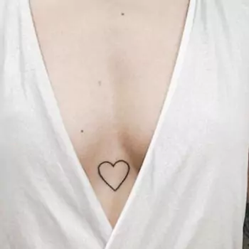 Heart sternum tattoo