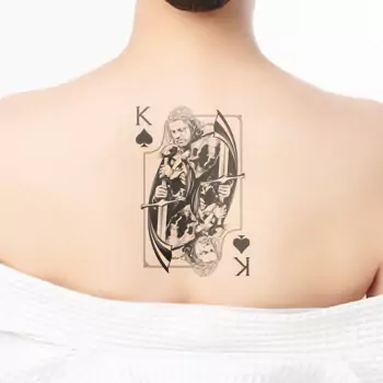 King of Spades on throne tattoo