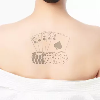 King of Spades with dice and chips tattoo