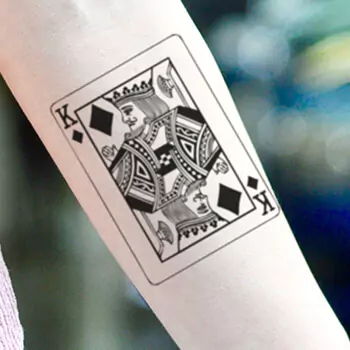Regal King of Spades portrait tattoo