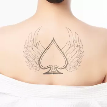 Spade with wings tattoo