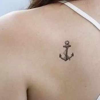  Anchor back shoulder tattoo