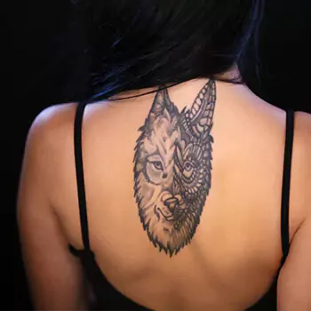 Animal back shoulder tattoo