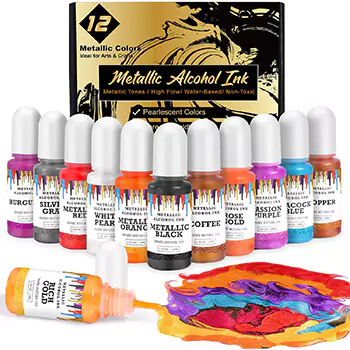 Best For Unique Metallic Alcohol Color - GETLMUL Metallic Alcohol Ink Set