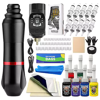 Best for Mid Budget Complete Kits - HAWINK Wireless Tattoo Machine Kit
