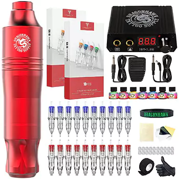 Best for Pro-Light Weight - Dragonhawk Pro Complete Tattoo Pen Kit