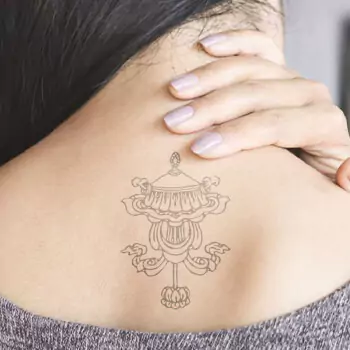 Buddhism umbrella tattoo