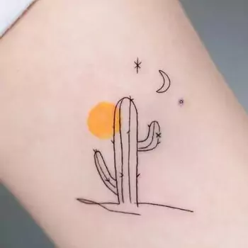 Cactus and desert tattoo