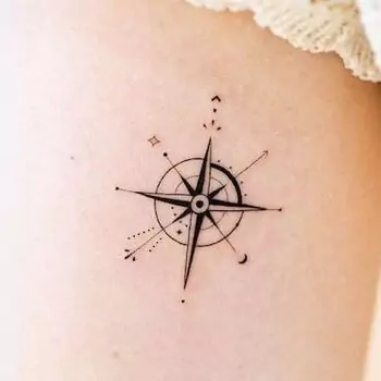 Compass and north star tattoo