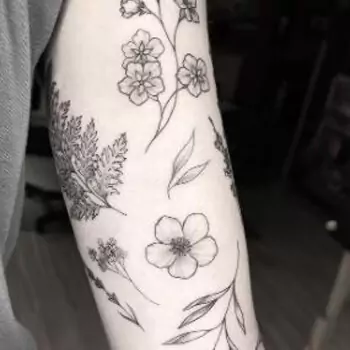 Floral patchwork tattoo
