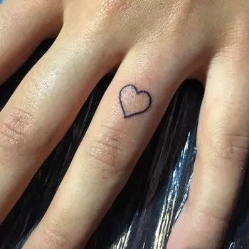 Heart finger tattoo

