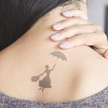 Mary poppins with umbrella tattoo