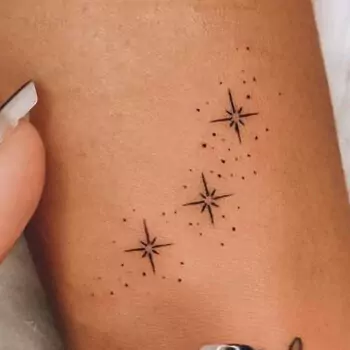 North star with constellations tattoo