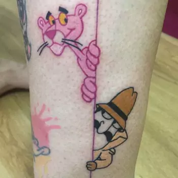Pink panther and friends tattoo
