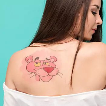 Pink panther watercolor splash