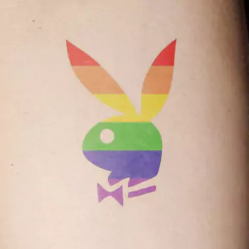 Playboy bunny with pride colors