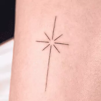 Single-needle North Star tattoo