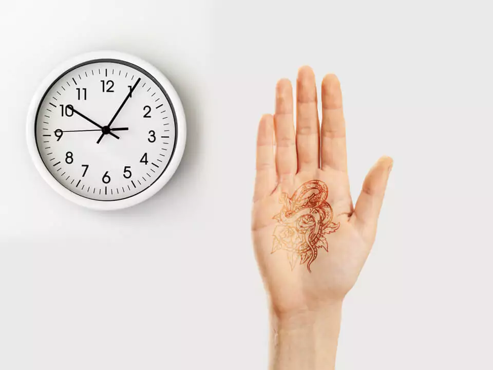 Time length of palm tattoo lasting