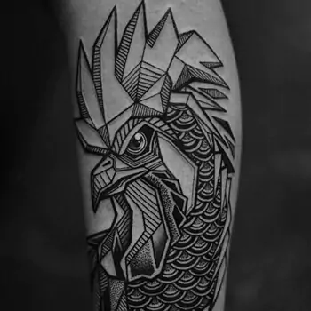 Tribal rooster tattoo