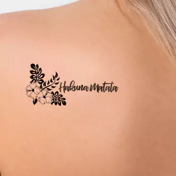 Tropical floral Hakuna Matata tattoo