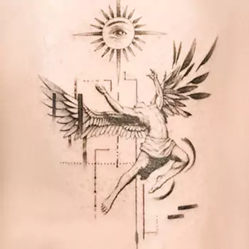 Artsy Icarus tattoo