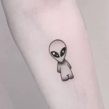 Classic Grey Alien Tattoo