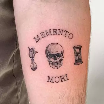 Classic Memento Mori tattoo