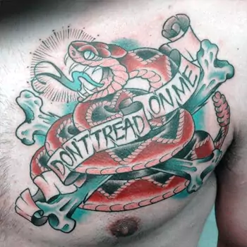 Don’t tread on me chest tattoo